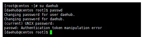 passwd: Authentication token maipulation error