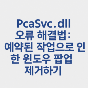 pcasvc.dll 오류 해결방법