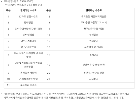 서울시 모법납세자 금융혜택