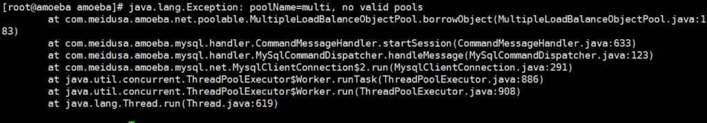 java.lang.Exception: poolName=slaves, no valid pools