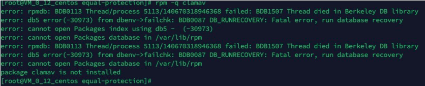 rpmdb: BDB0113 Thread died in Berkeley DB library